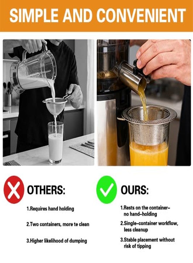 OGNWFUNK Juice Strainer Compatible with Nama J2 Cold Press Juicer - Stainless Steel Fine Pulp Filter, Easy to Clean by Hand, Ideal Juicing Accessory for Fresh Homemade Drinks - Image 5